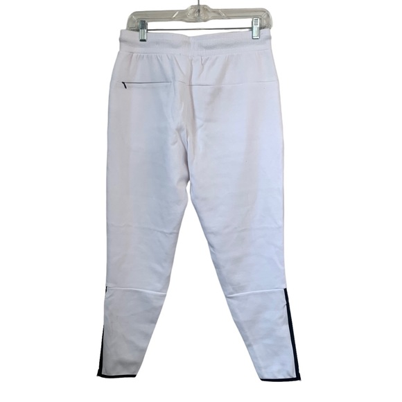 ZARA White Joggers with zipper at ankle and black trim - Picture 8 of 8